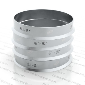 Hub centric rings 67.1 → 65.1 mm (Aluminium) — set of 4