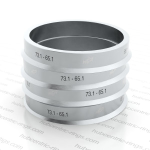 Hub centric rings 73.1-65.1 mm (Aluminium) — set of 4