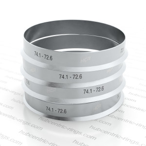 Hub centric rings 74.1-72.6 mm (Aluminium) — set of 4