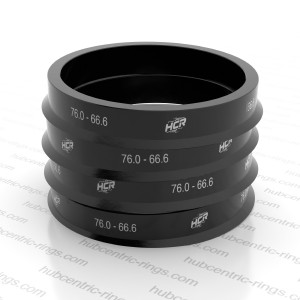 Hub centric rings 76.0 → 66.6 mm — set of 4